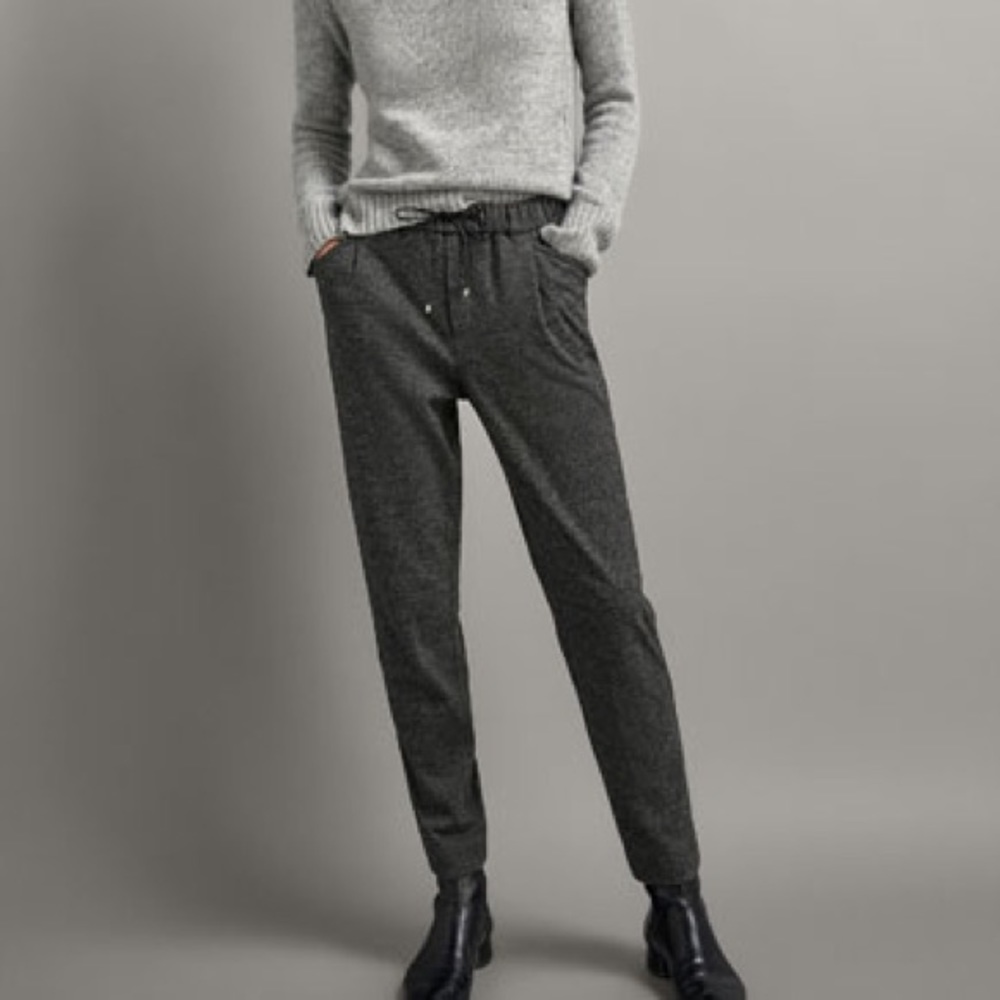 MASSIMO DUTTI Jogging fit heathered knit trousers